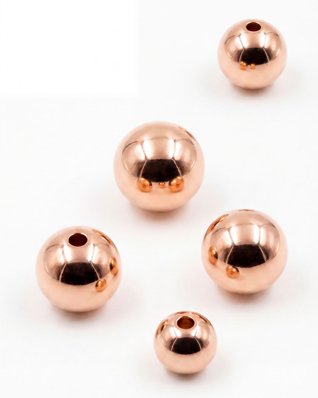 Balin liso rosado - Oro laminado 18k