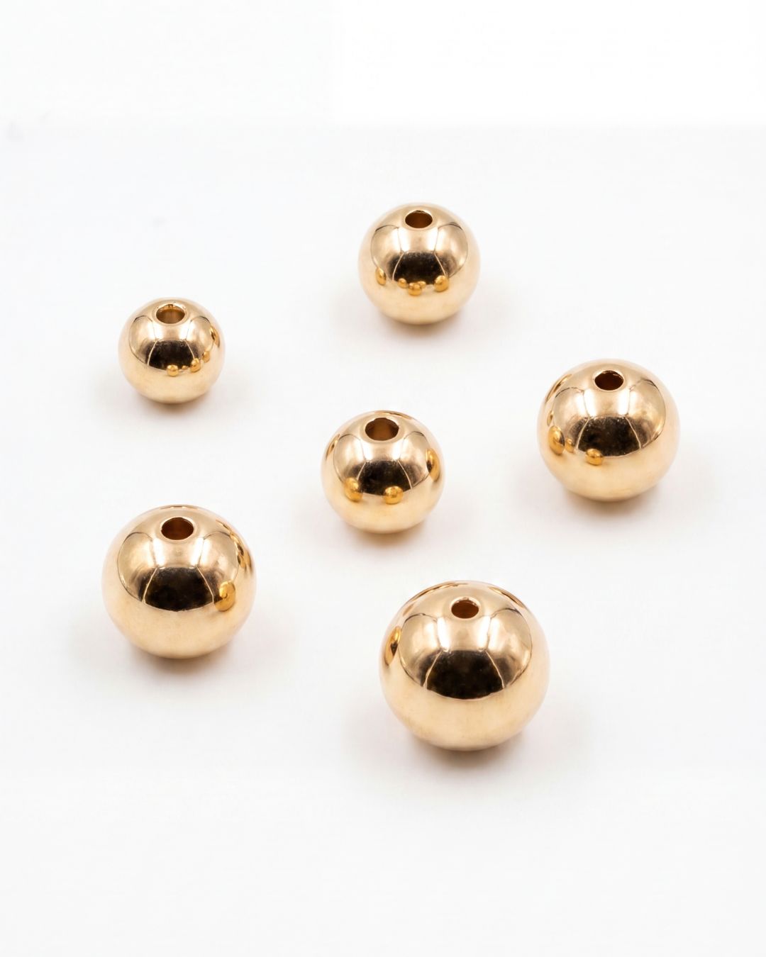 Balín liso dorado - Oro laminado 18k