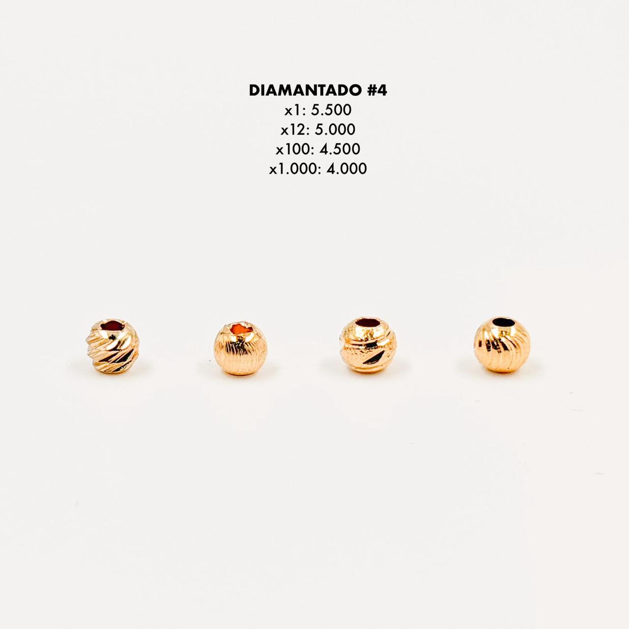 Balín diamantado #4 - Oro Laminadk 18K