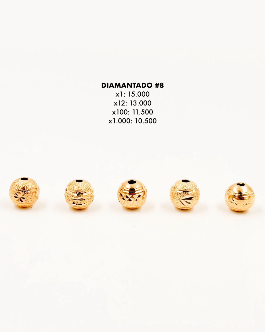 Balín Diamantado #8 - Oro laminado 18k - 1