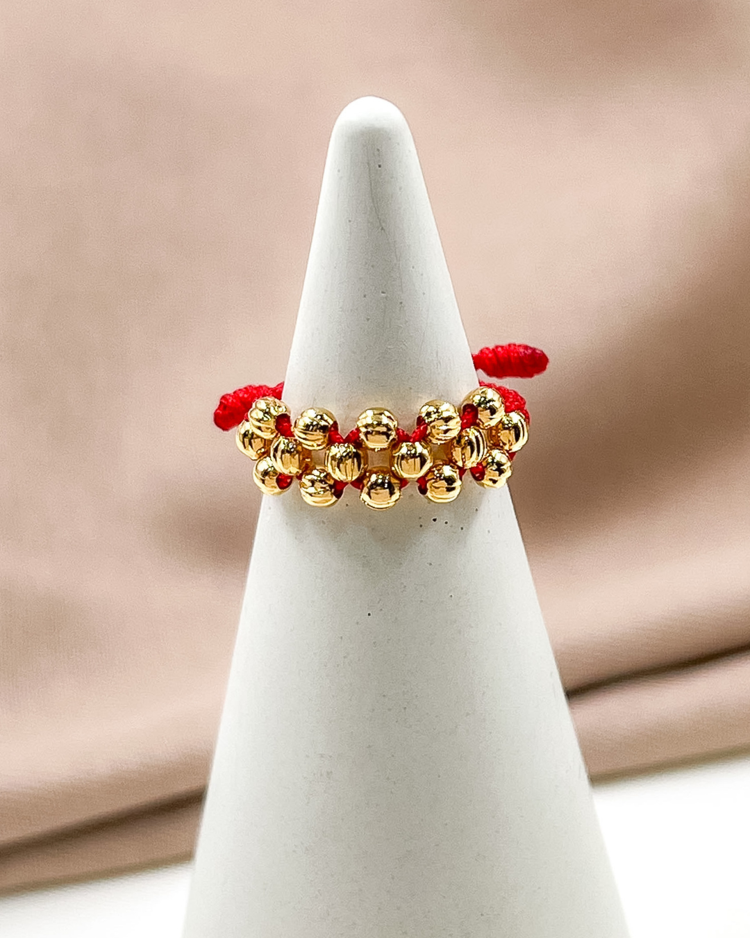 Anillo Tejido Tres Carriles con Balín Diamantado - AN4