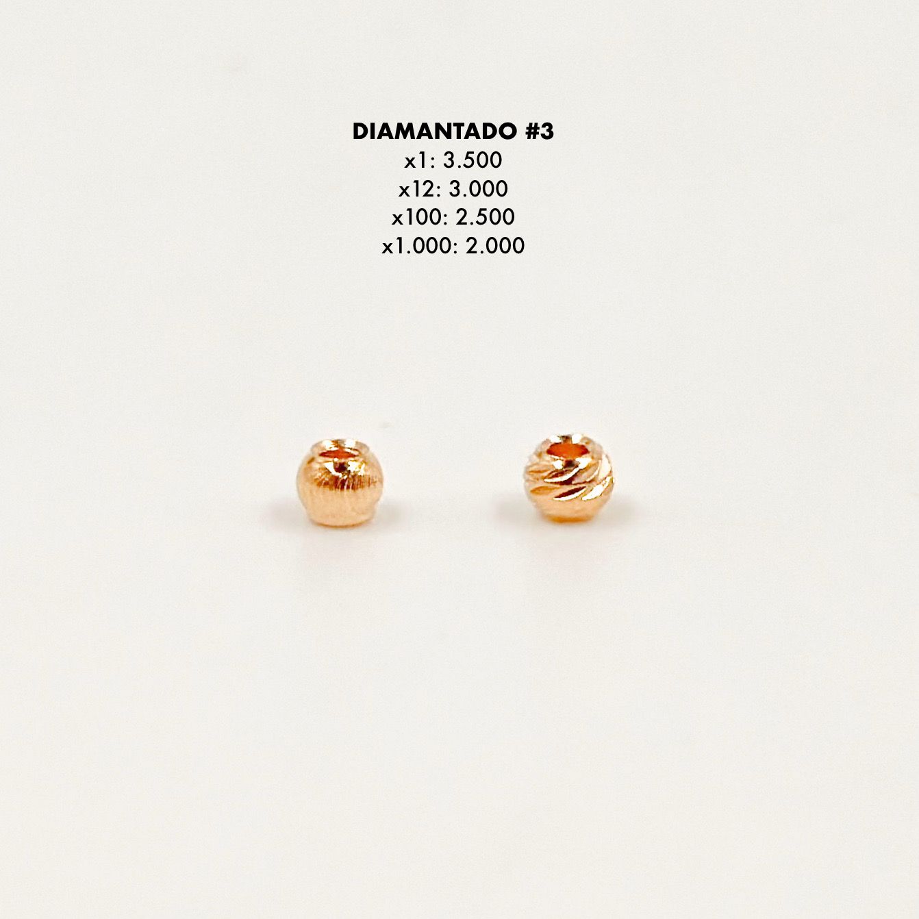 Balín diamantado #3 - Oro Laminado 18K