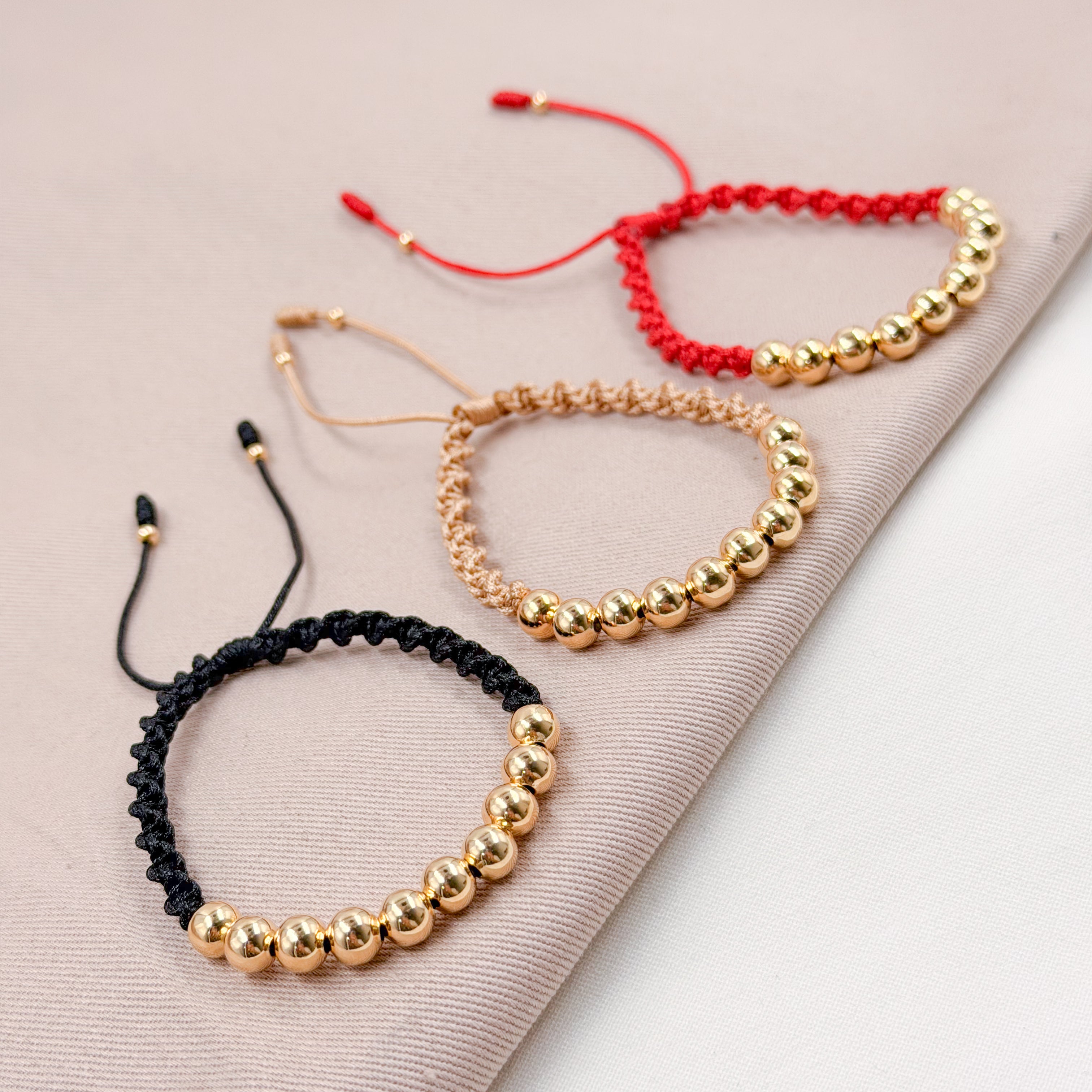 Pulsera Clásica Tejido ADN con Balines Lisos