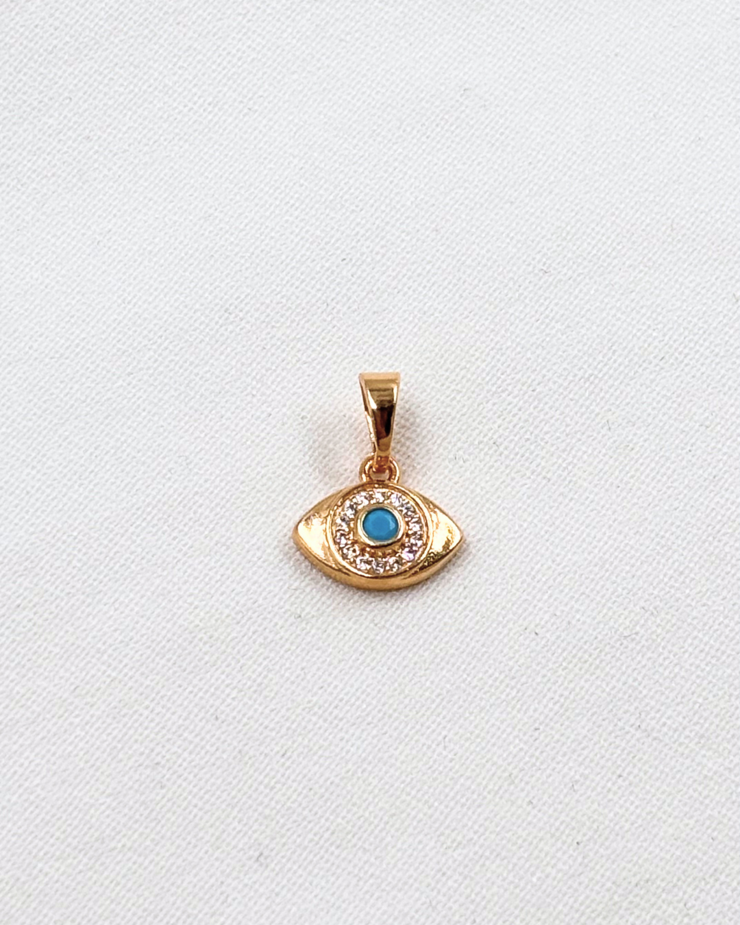 Dije Ojo Protector Circonia Azul - Oro Laminado