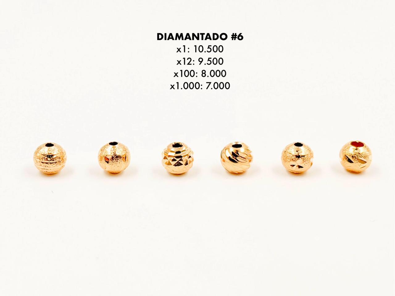 Balín diamantado #6 - Oro Laminado 18K