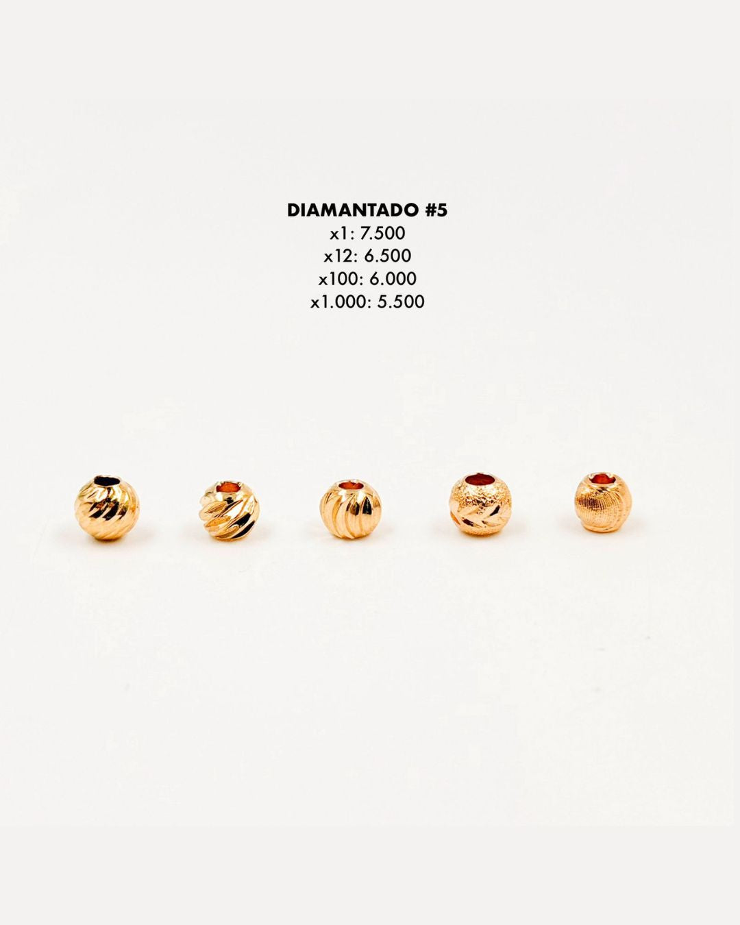 Balín diamantado #5 - Oro laminado 18k - 2
