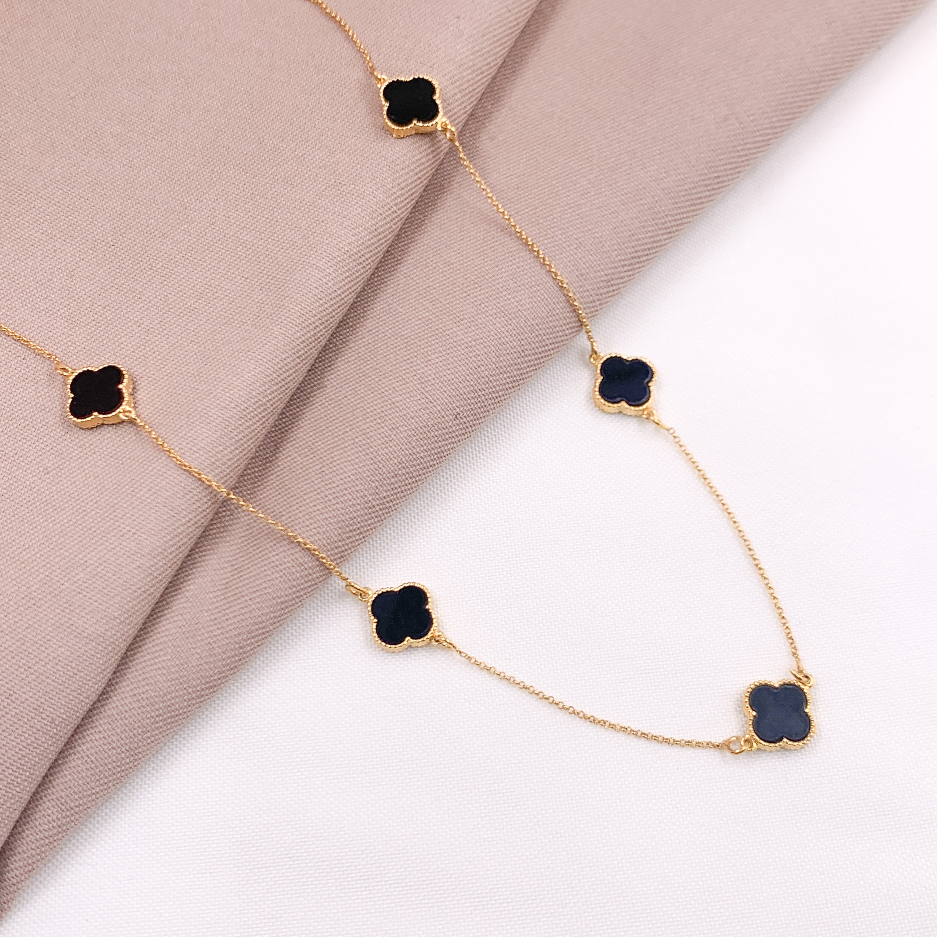 Cadena Van Cleef con Dije Negro - FTCAD634