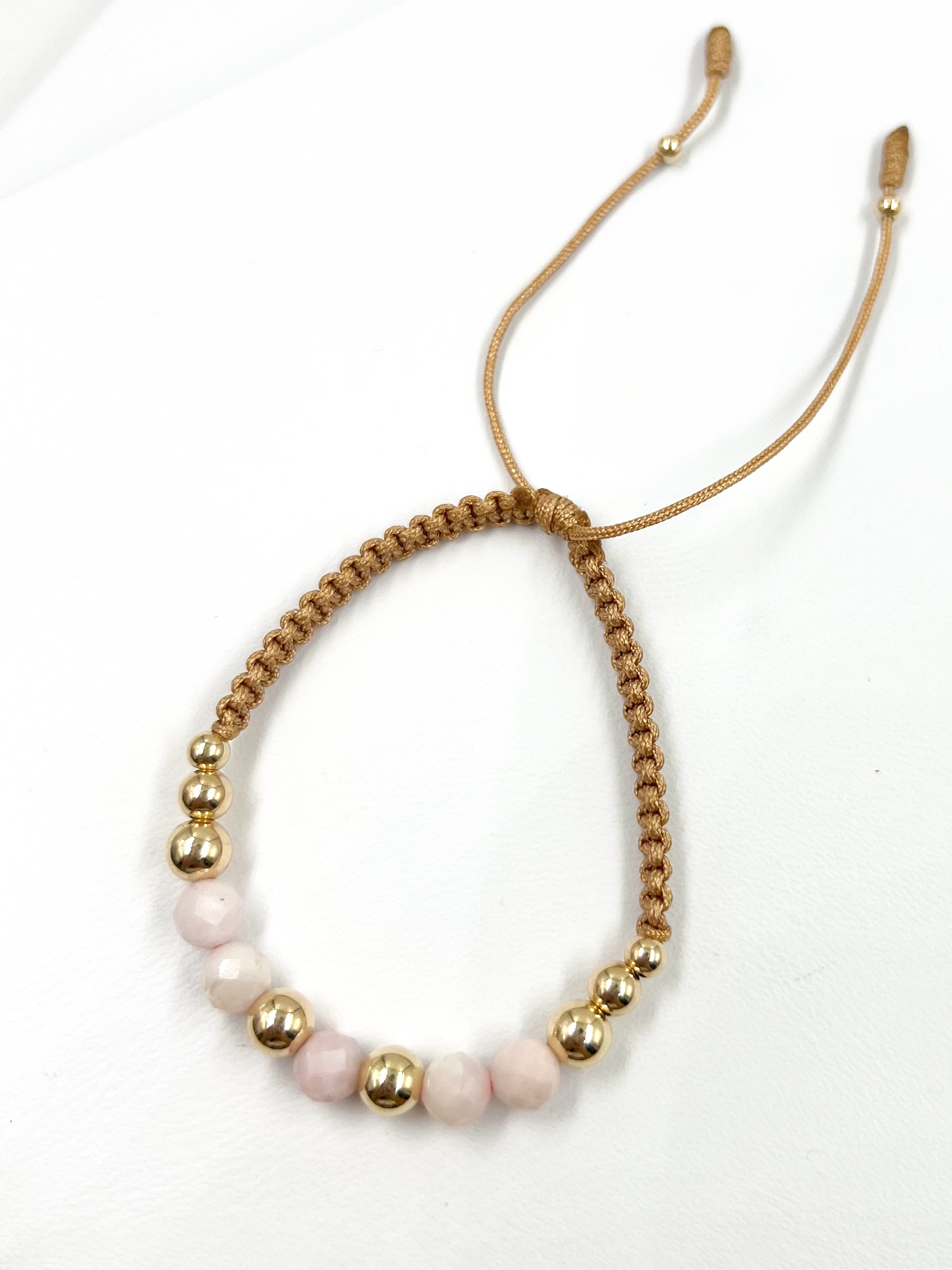 PUL211 Hermosa pulsera con ópalo rosa