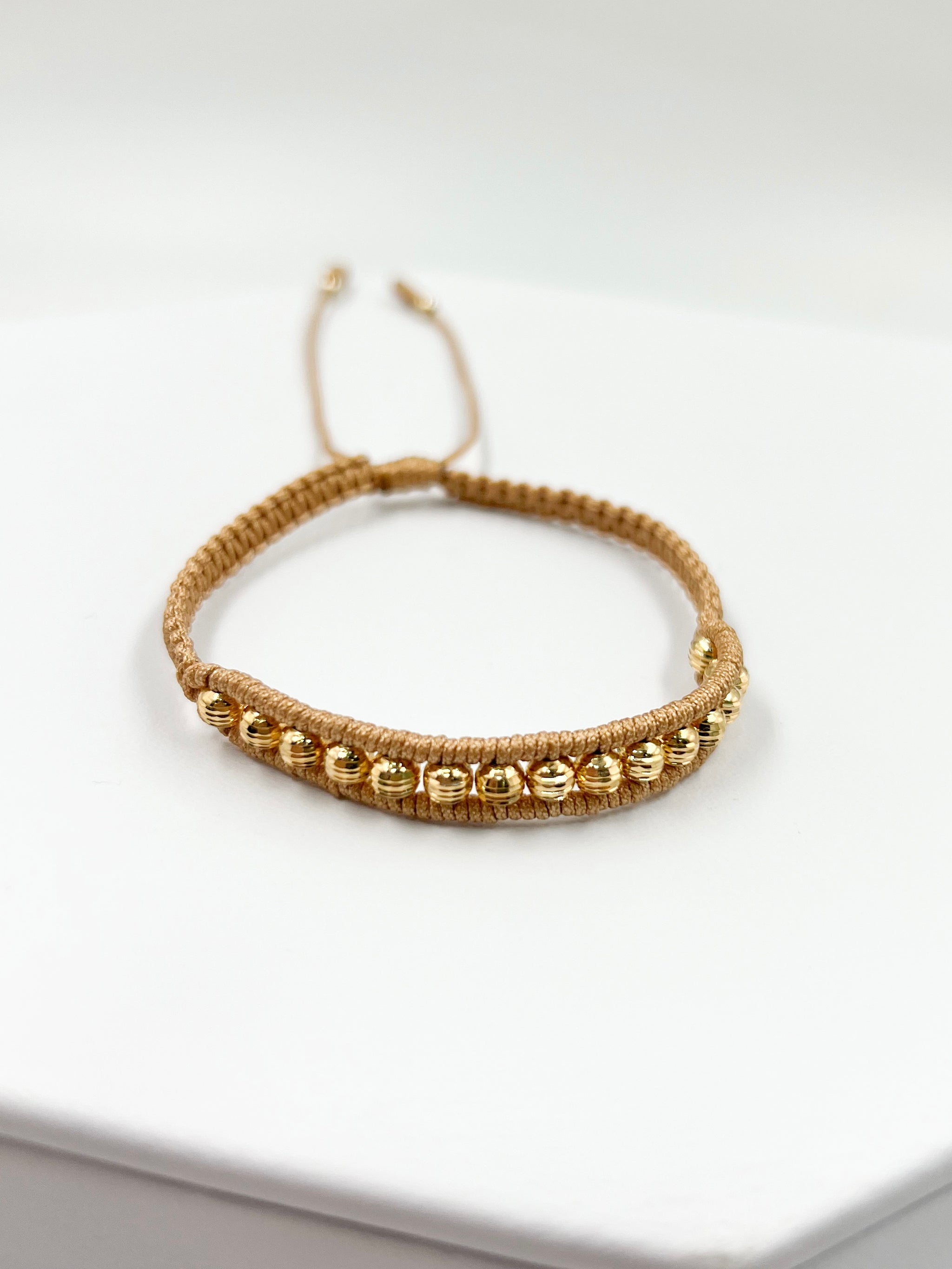 PUL196 Pulsera en balinés oro laminado 18k.