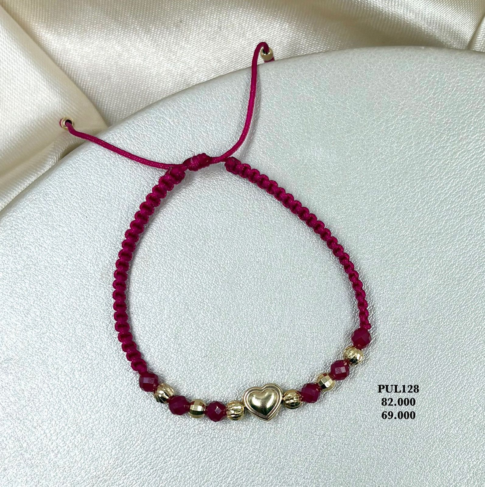 PUL128 Pulsera de corazón 🫶🏻 en oro laminado 18k.