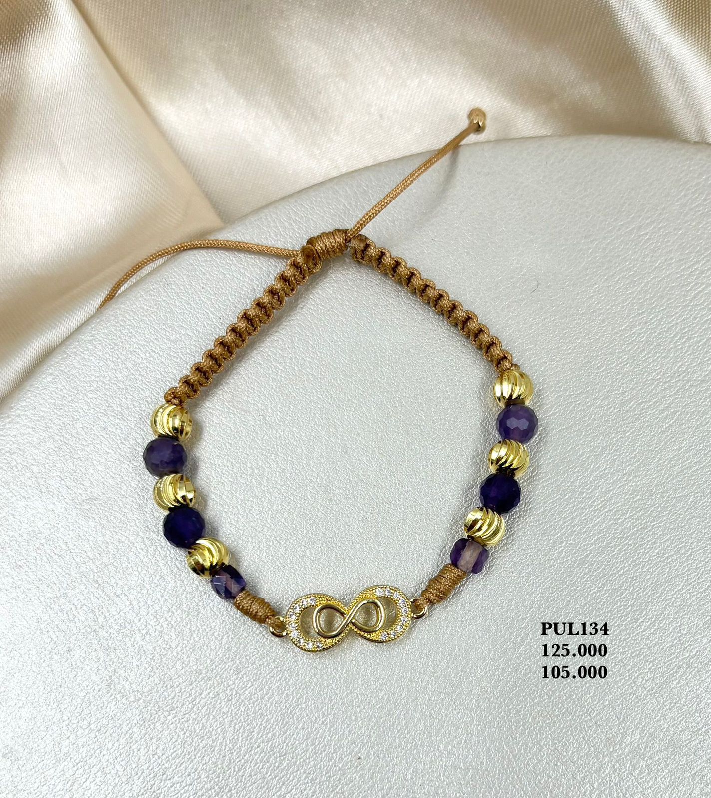 PUL134 Pulsera Infinito en oro laminado 18k.