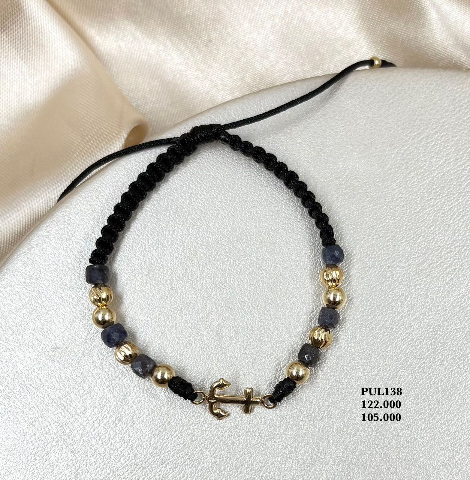 PUL138 Pulsera ancla en oro laminado 18k.