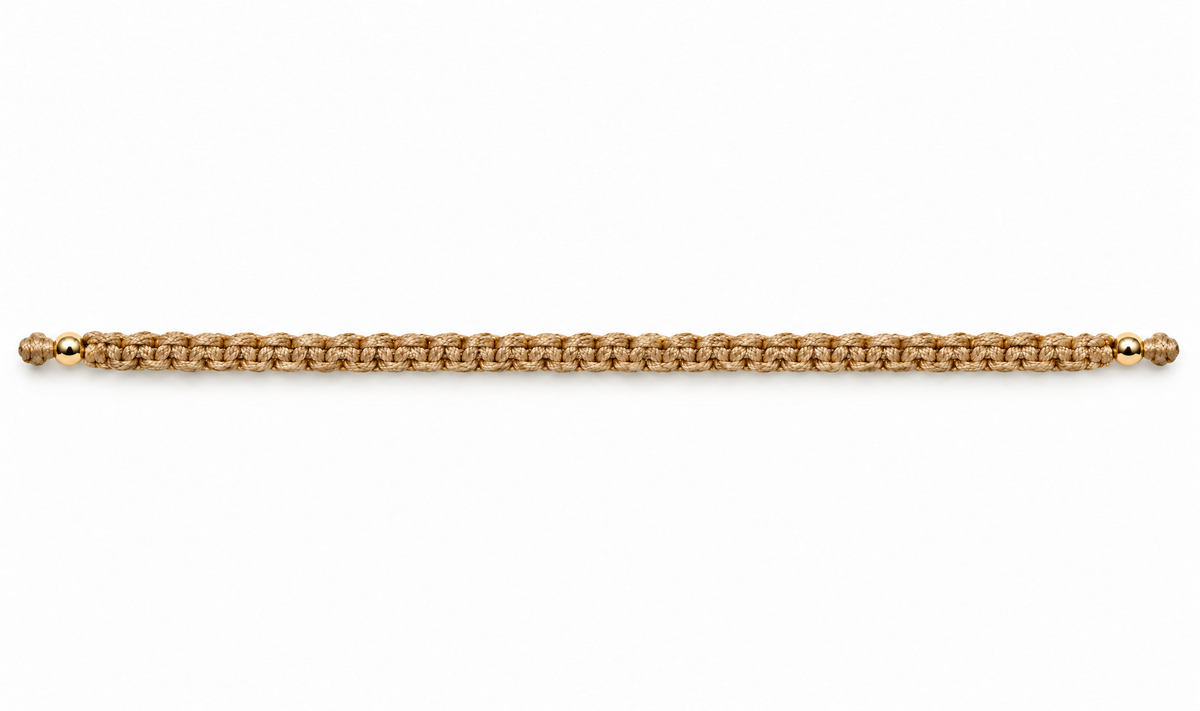 Pulsera Macramé Plano - Oro Laminado