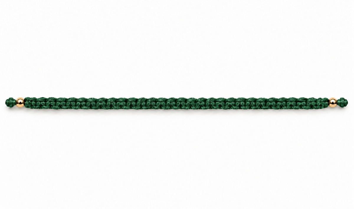 Pulsera Macramé Plano - Oro Laminado